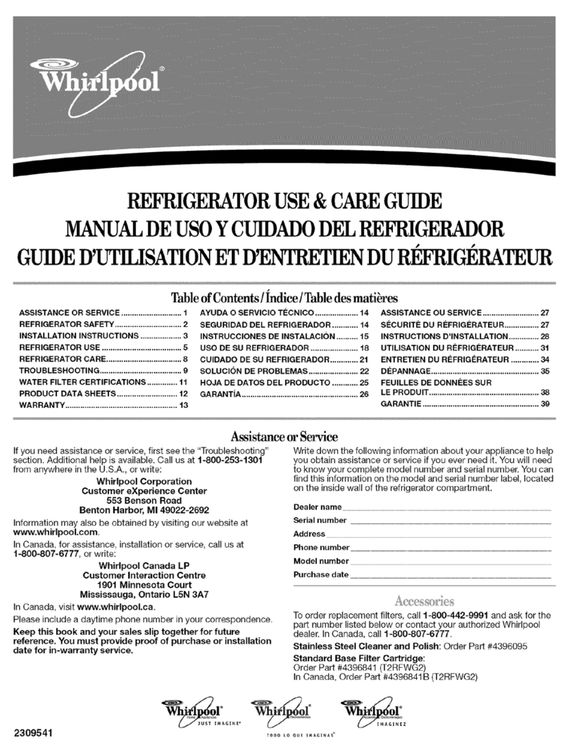 Whirlpool ED2VHEXVB User manual