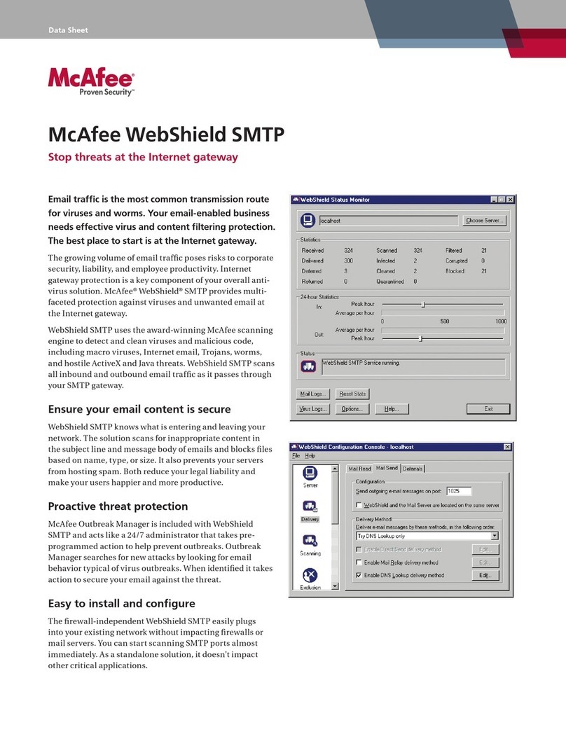 McAfee WEBSHIELD SMTP User manual