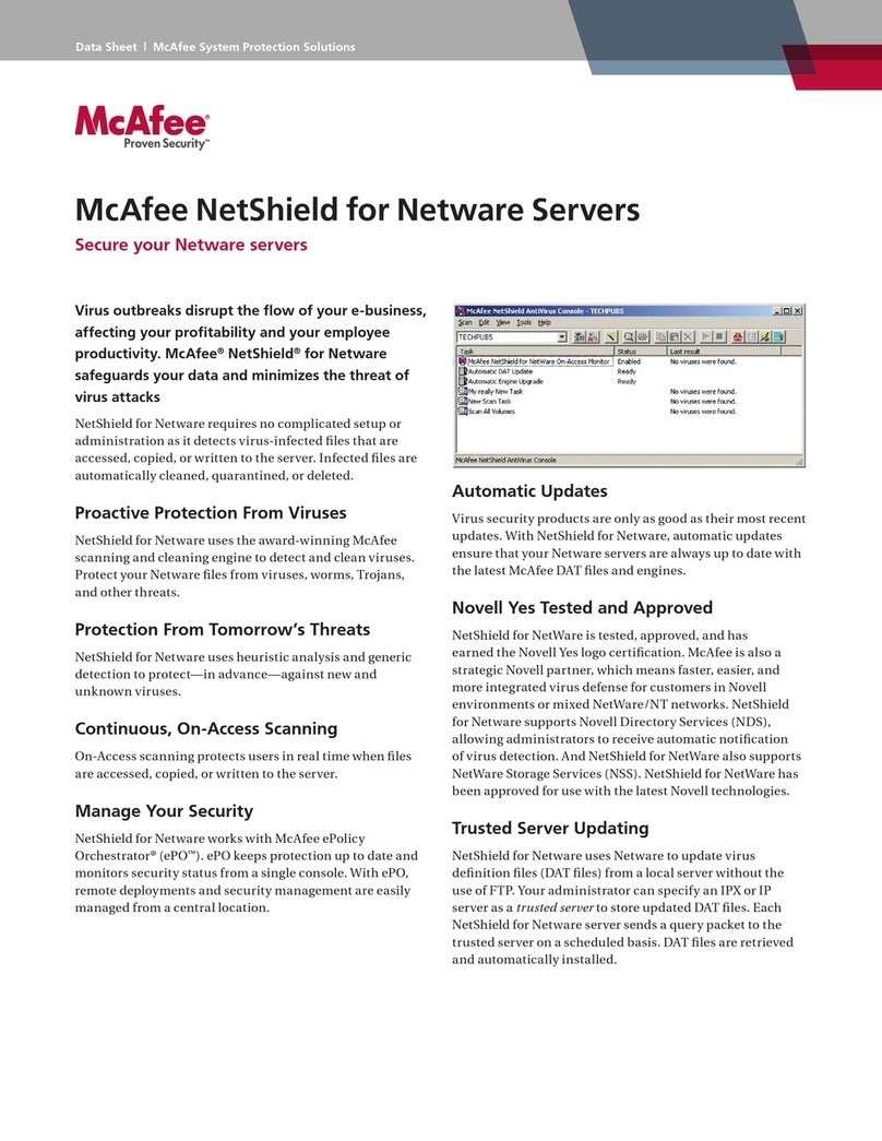 McAfee NETSHIELD - FOR NETWARE SERVERS User manual