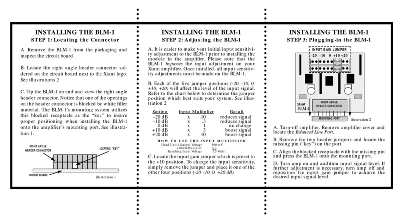 Xtant BLM-1 User manual