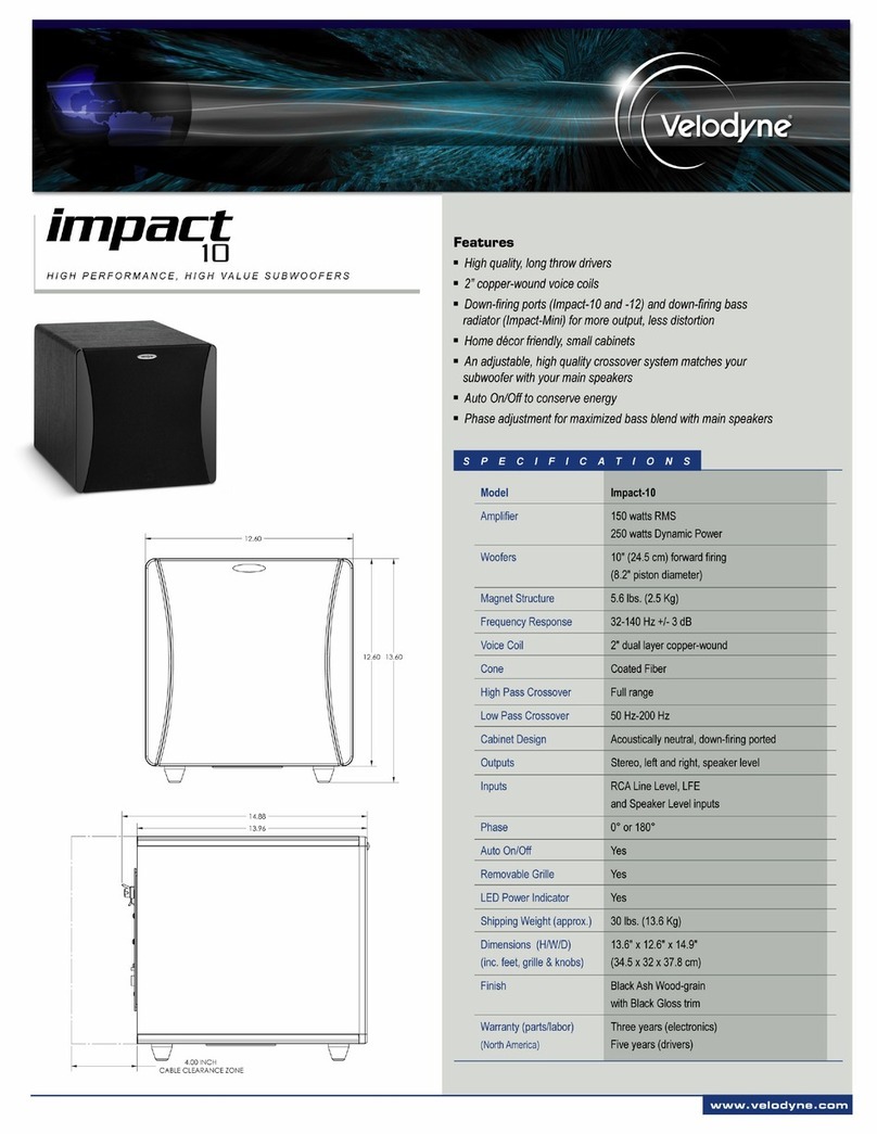 Velodyne IMPACT IMPACT-10 User manual