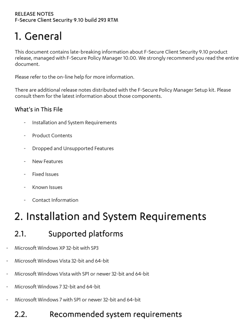 F-SECURE CLIENT SECURITY 9.10 - RELEASE NOTES Instruction Manual