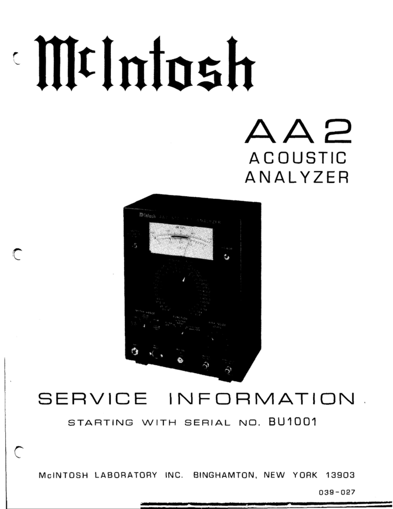 McIntosh AA2 Operating and installation instructions