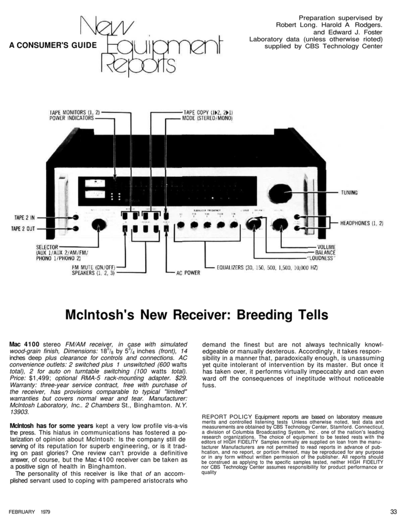 McIntosh MAC 4100 User manual