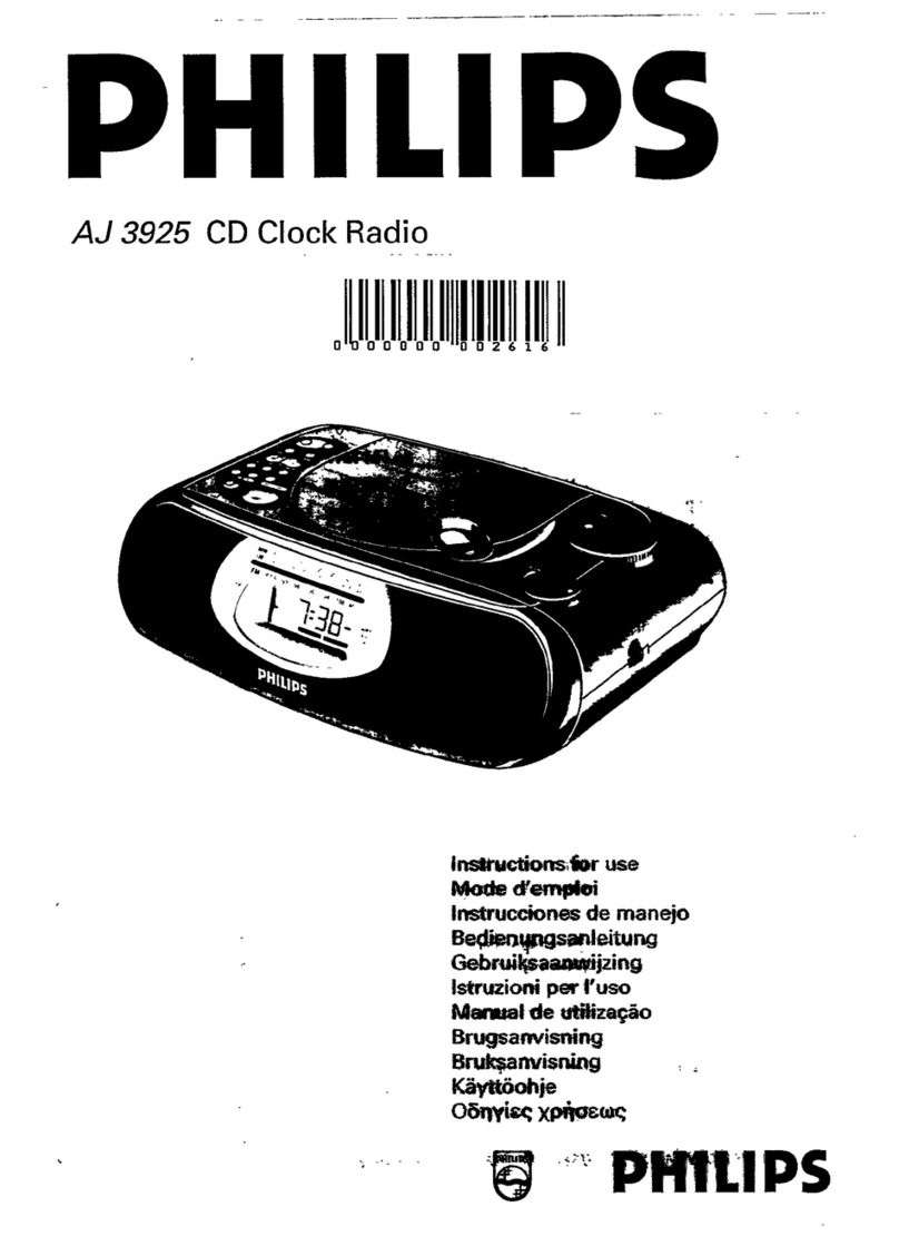 Philips AJ3925 - Cd Clock Radio User manual