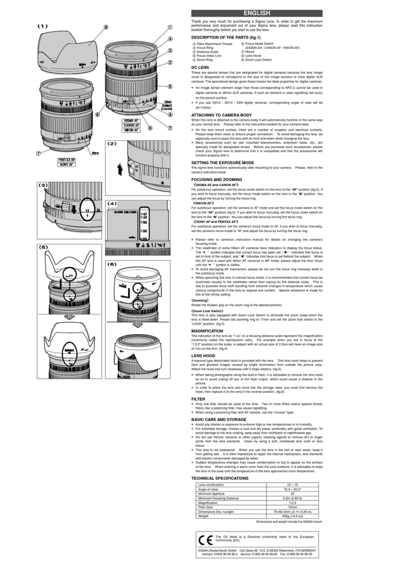 Sigma 669 User manual