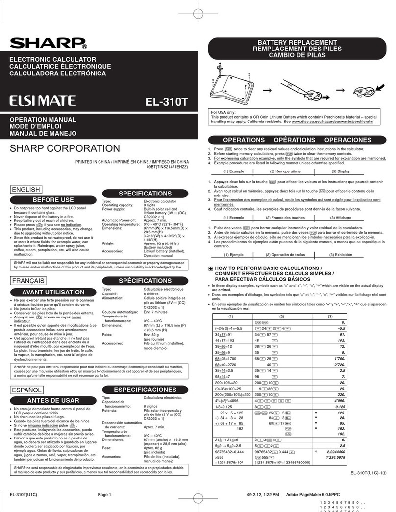 Sharp EL782CS User manual