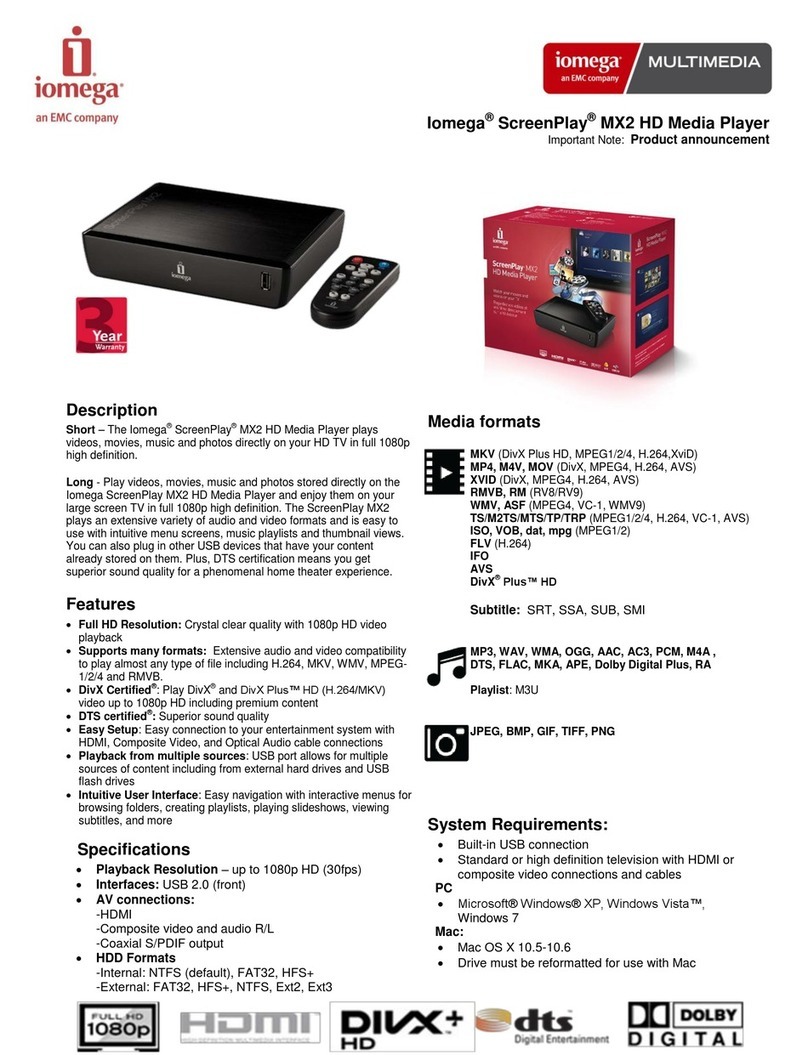Iomega ScreenPlay MX2 User manual