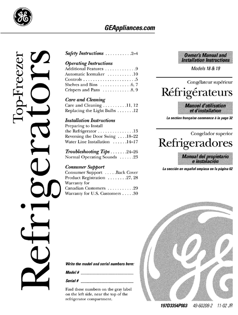 GE GTS18DBPFLCC and Operating instructions