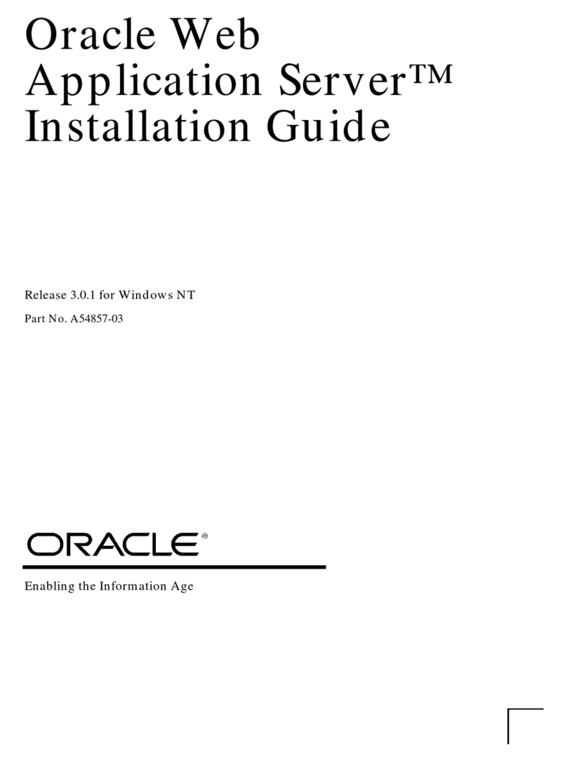 Oracle Oracle Web Application Server User manual