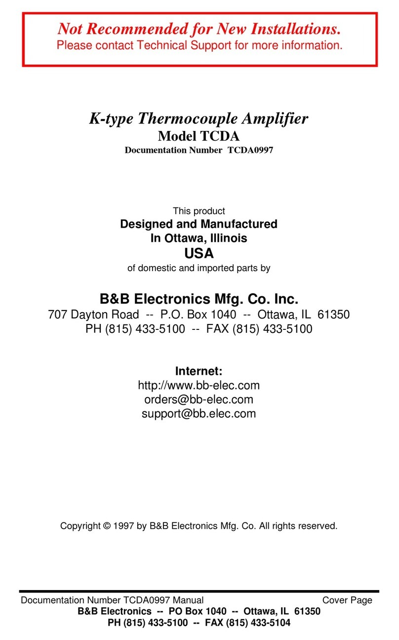B&B Electronics TCDA User manual