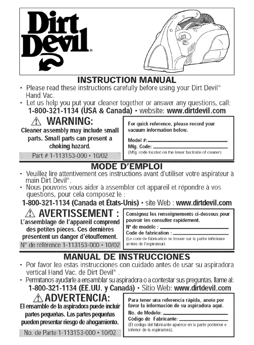 Dirt Devil 8245 User manual