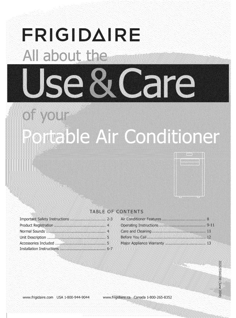 Frigidaire CRA073PU11 use & care