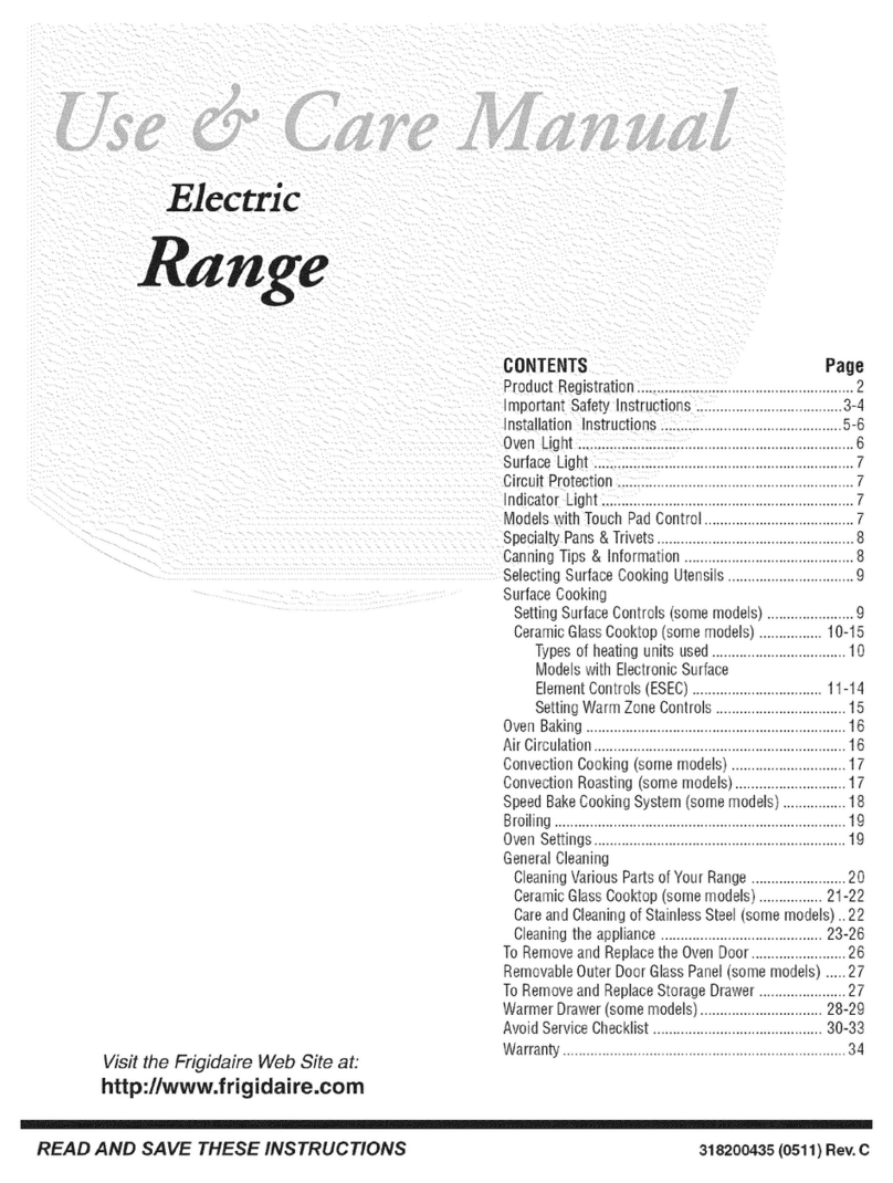Frigidaire CFEF272DC3 User manual