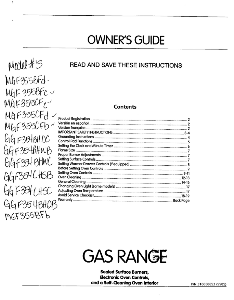 Frigidaire MGF355BFB User manual