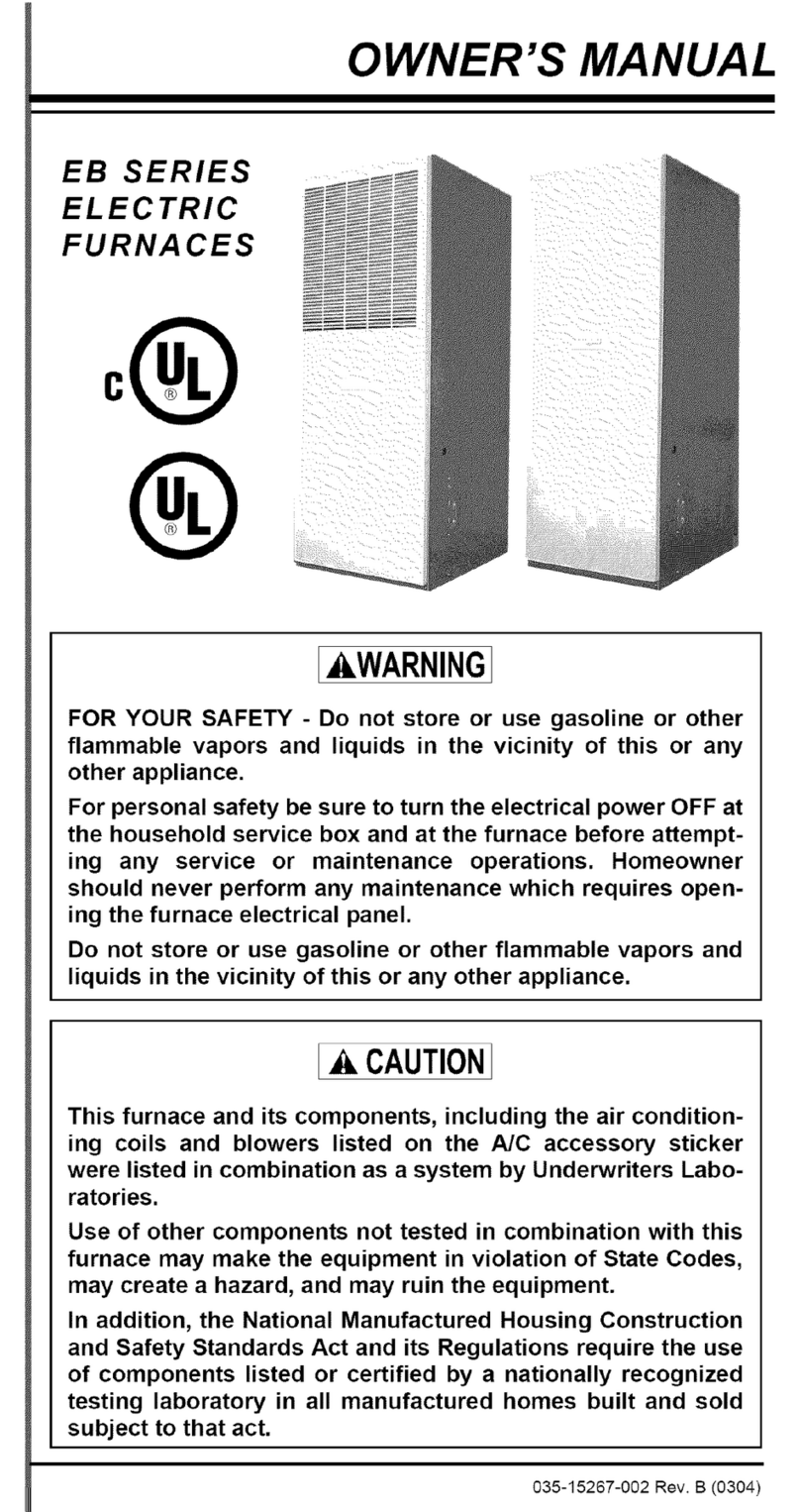 Evcon EB SERIES User manual