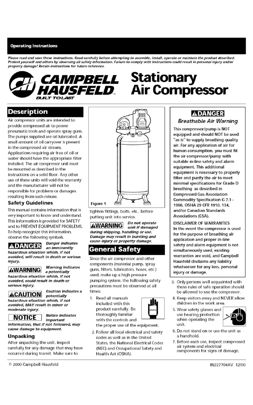 Campbell Hausfeld Portable Air Compressor User manual