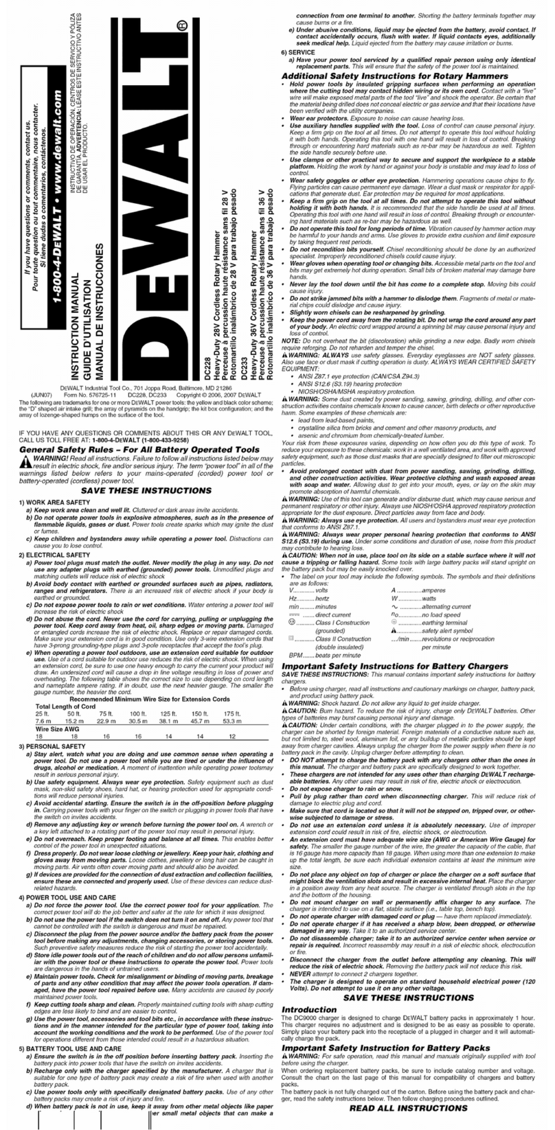 DeWalt DC228 User manual