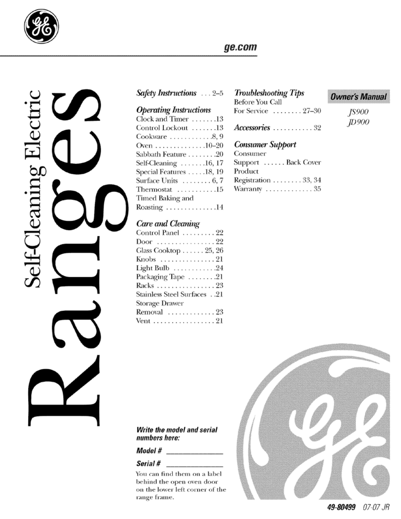 GE Profile JS900 User manual