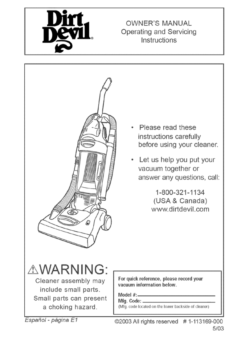 Dirt Devil 87500 User manual