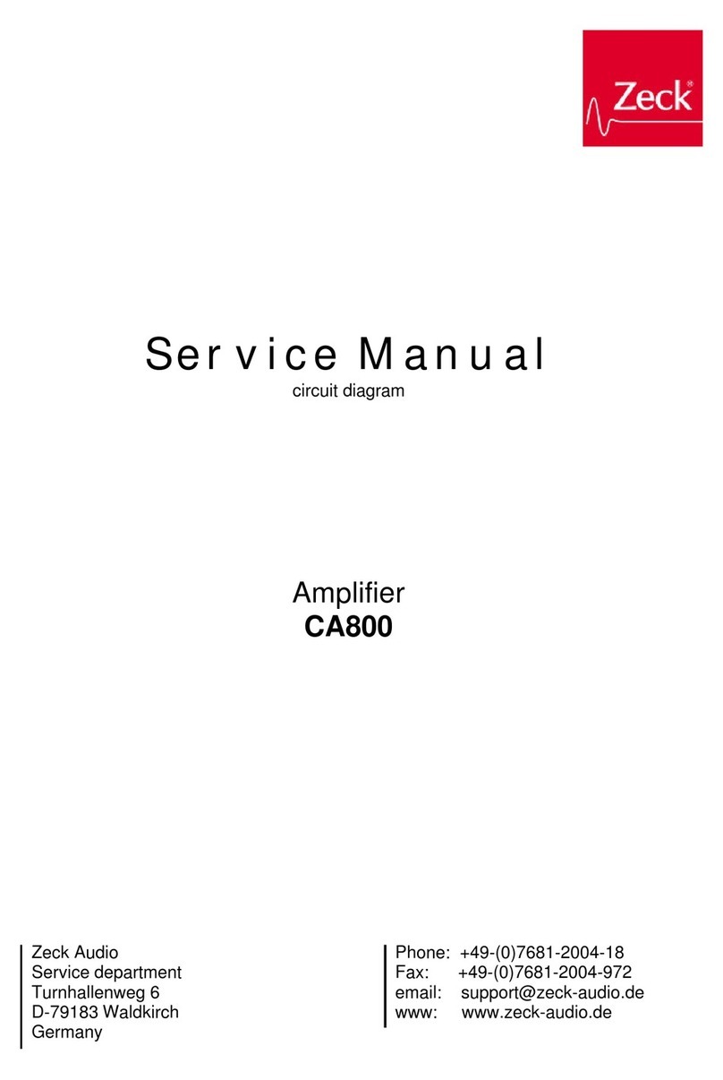 Zeck Audio CA 800 User manual