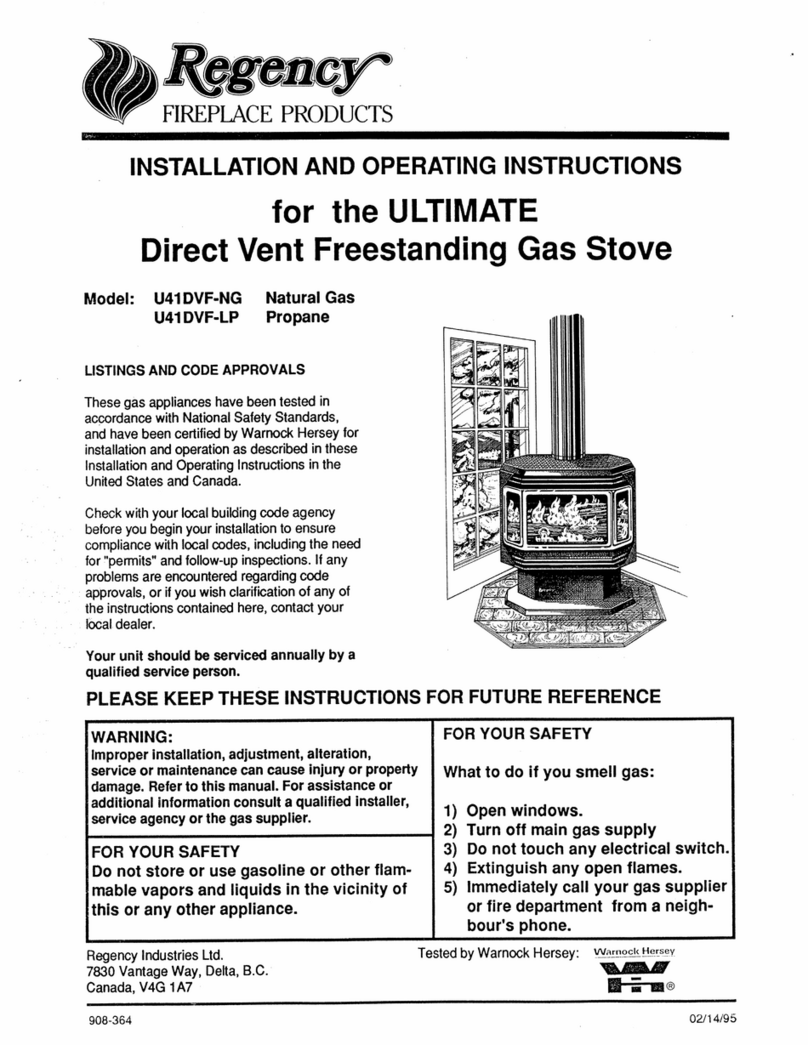 Regency ULTIMATE U41DVF-NG User manual