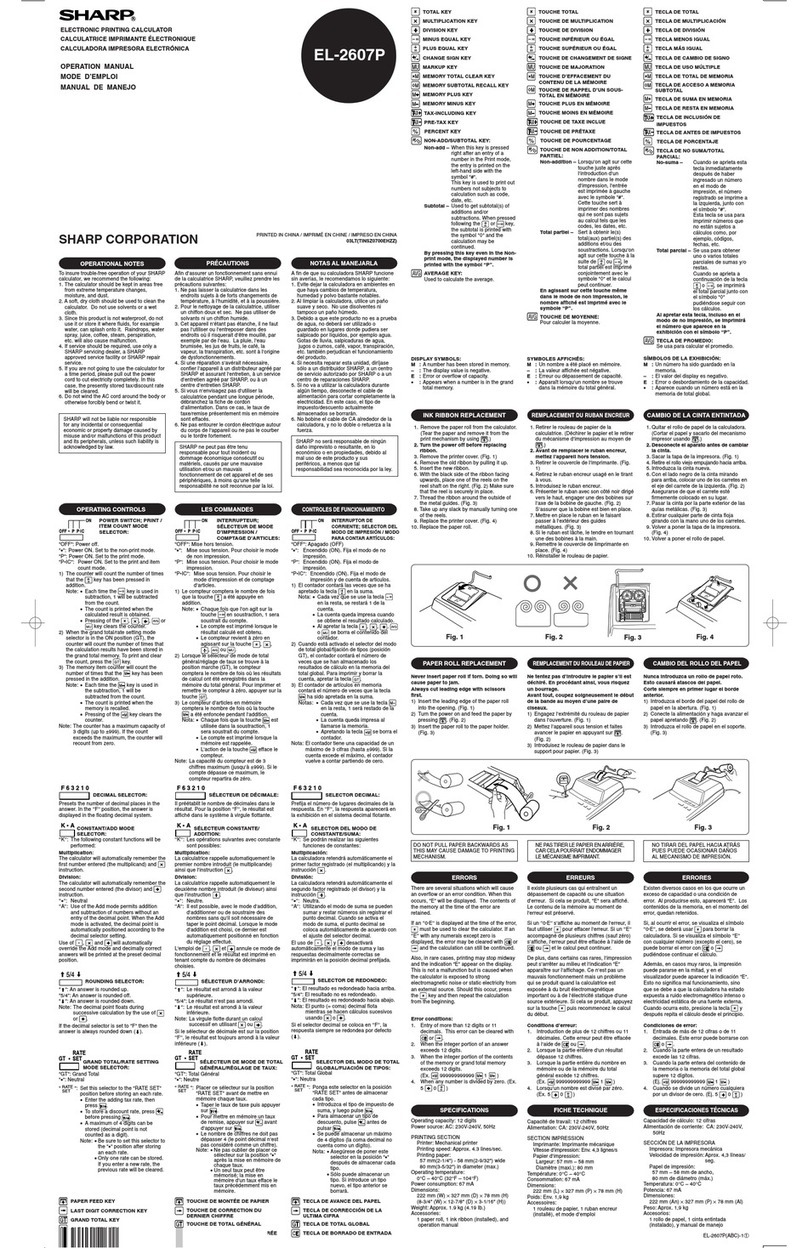 Sharp EL-2607P User manual