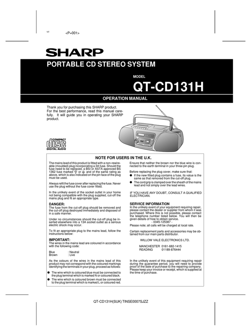 Sharp QT-CD131H User manual