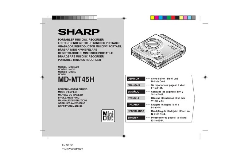Sharp MD-MT45H User manual