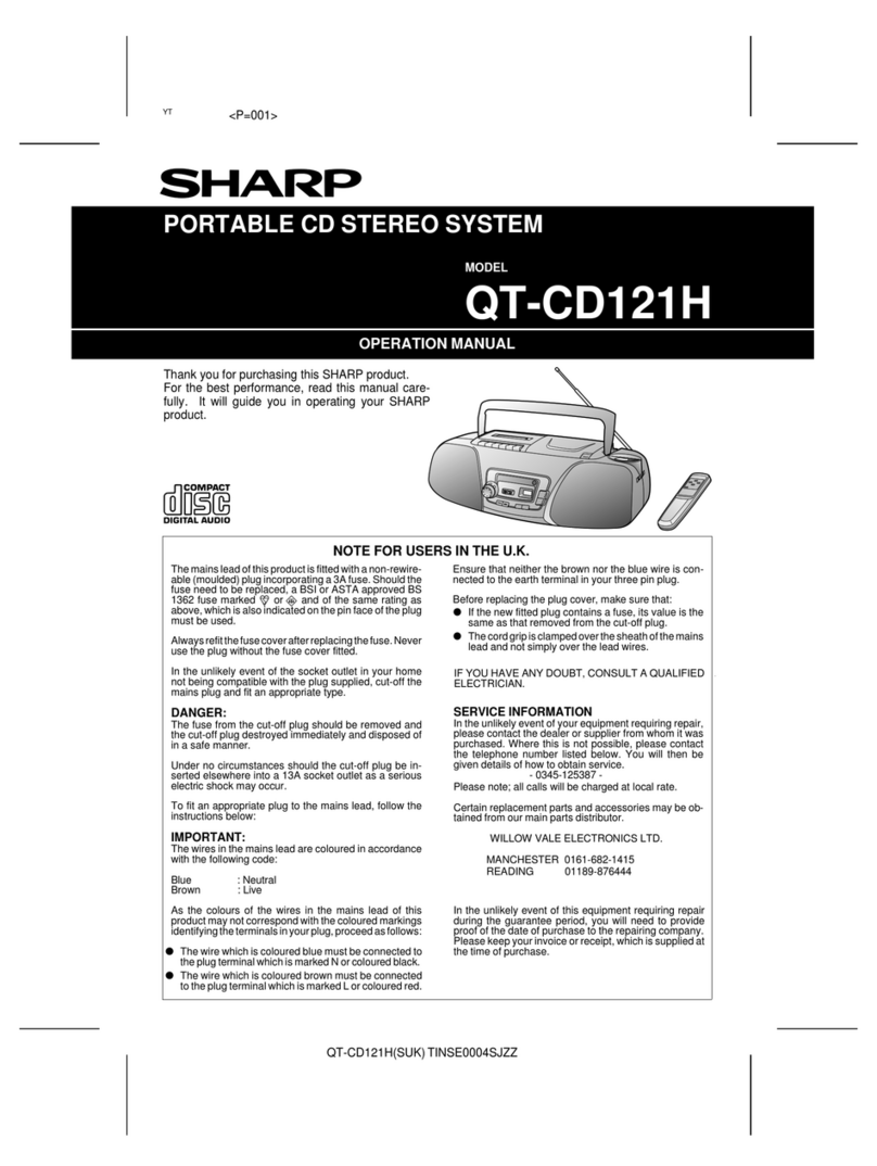 Sharp QT-CD121H User manual