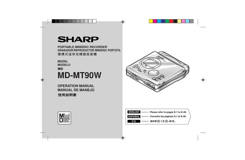 Sharp MD-MT90W User manual