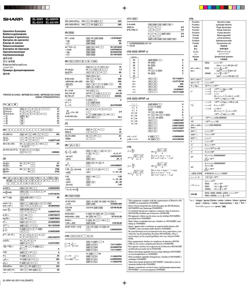 Sharp EL-531V User manual