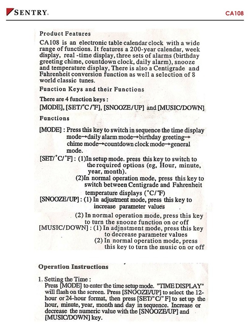 Sentry CA108 User manual
