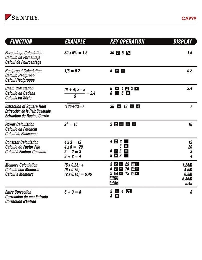 Sentry CA999 User manual