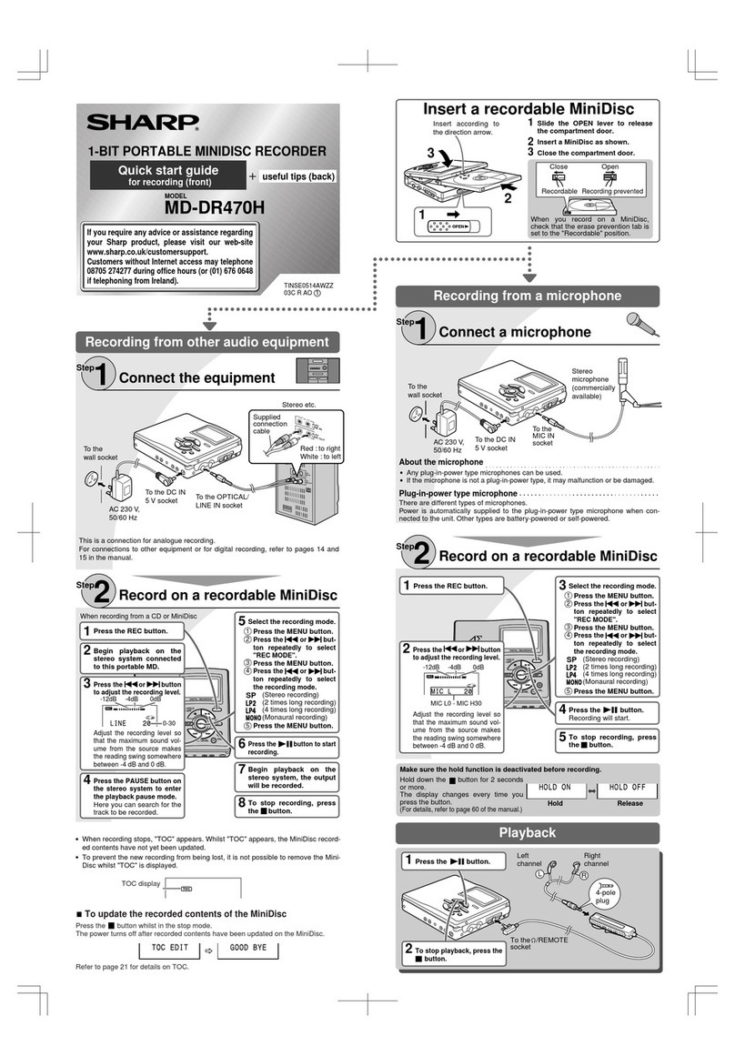 Sharp MD-DR470H User manual