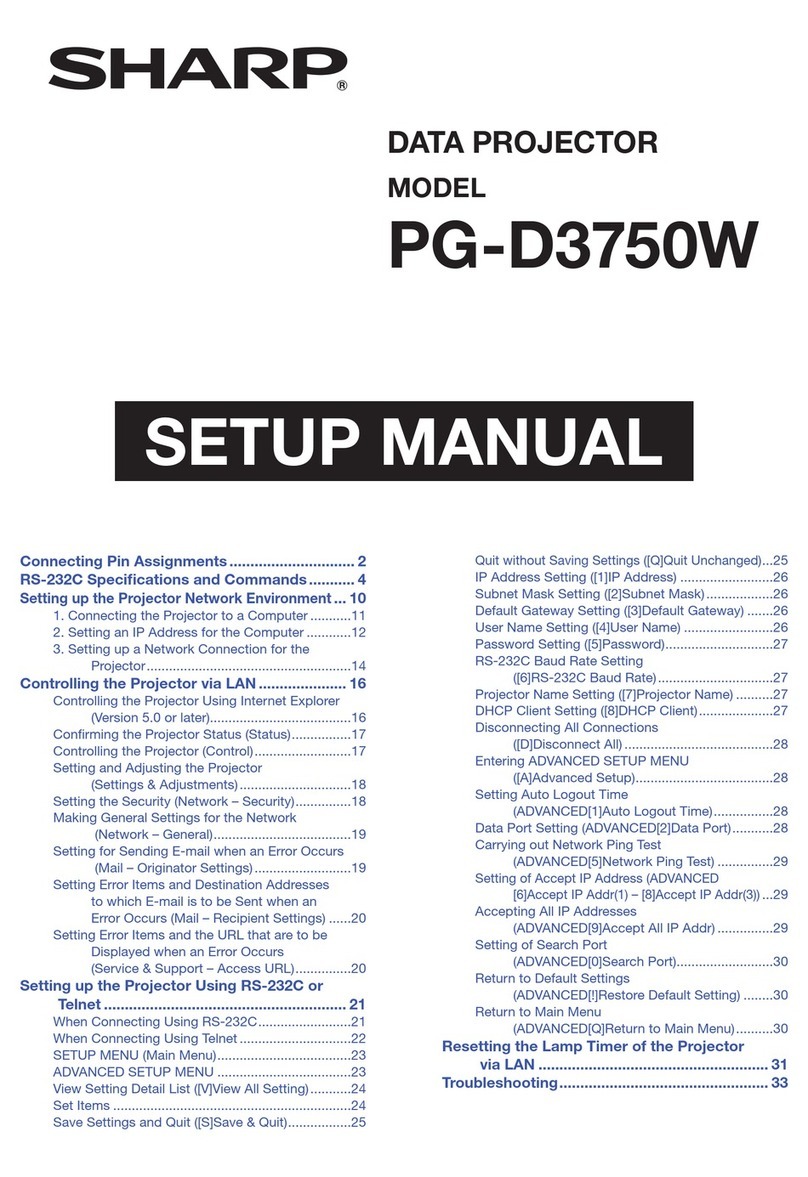 Sharp PG-D3750W - WXGA DLP Projector 720p User guide