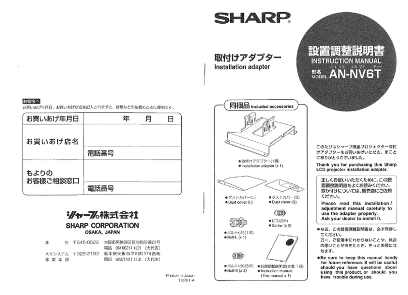 Sharp AN-NV6T User manual