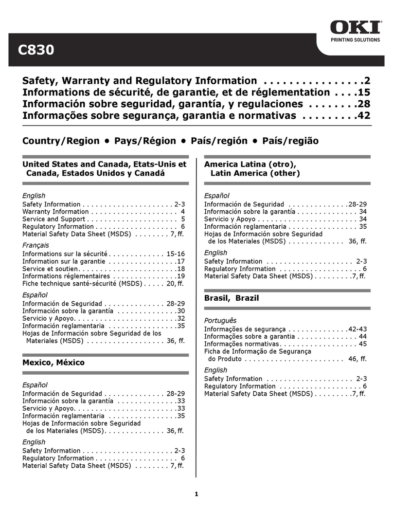 Oki C830dn Operating and maintenance instructions