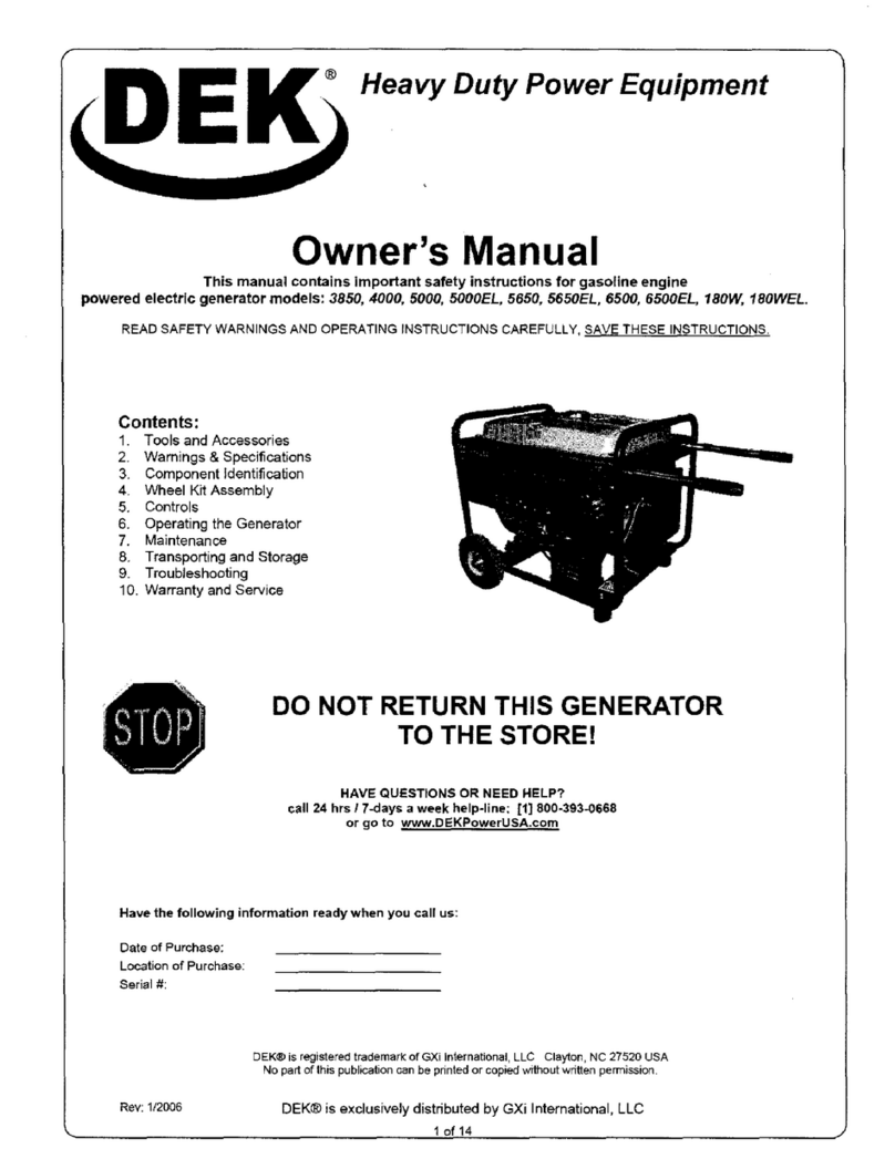 DEK 4000 User manual