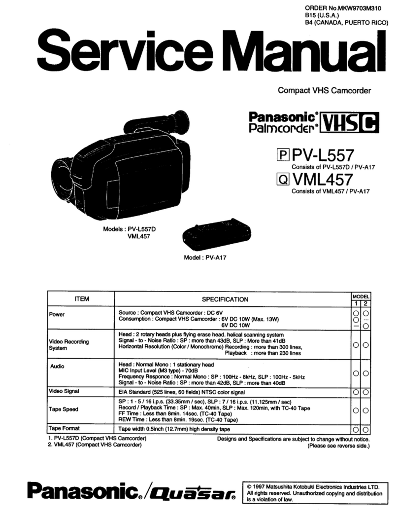 Panasonic Palmcoder PV-L557 User manual