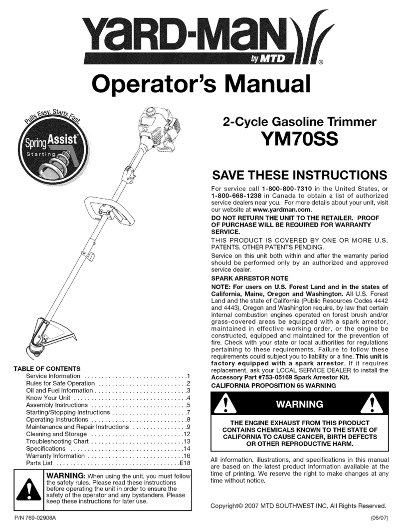 Yard-Man YM70SS User manual