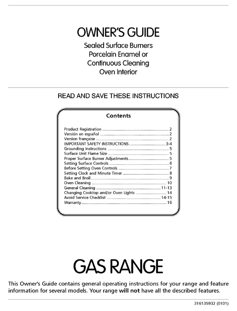 Frigidaire Gas Range User manual