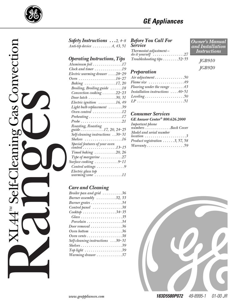 GE JGB910  and Operating instructions