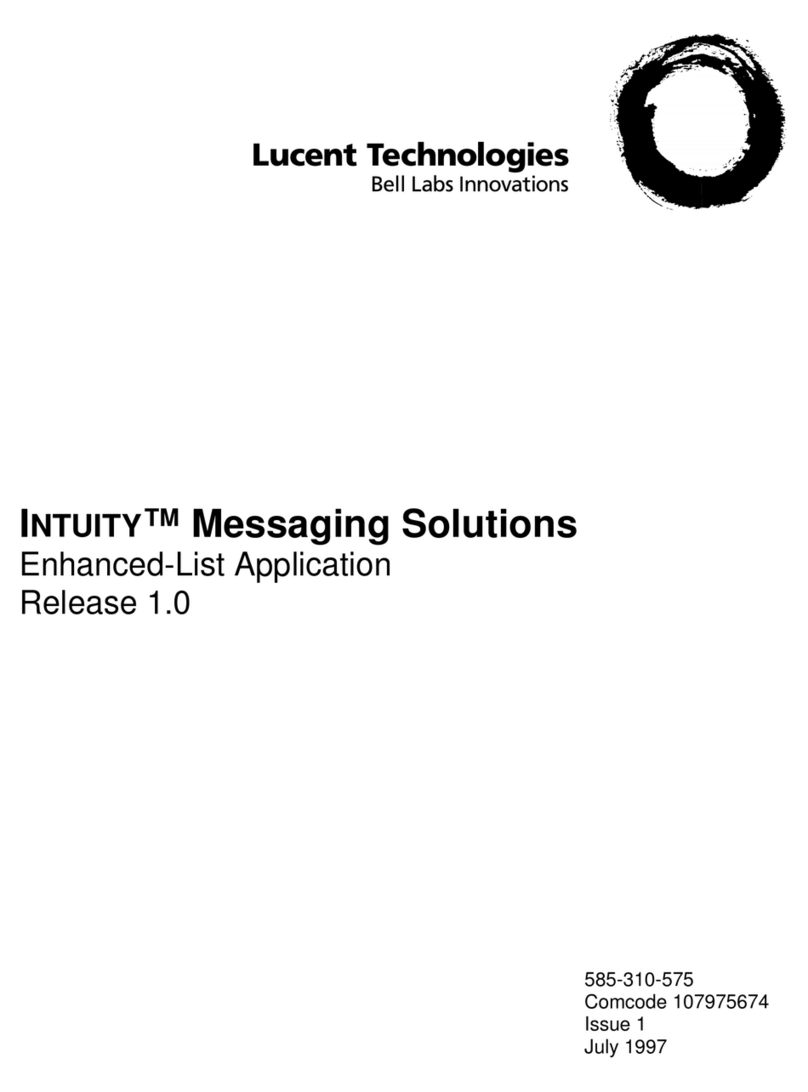 Lucent Technologies INTUITY Messaging Solutions User manual