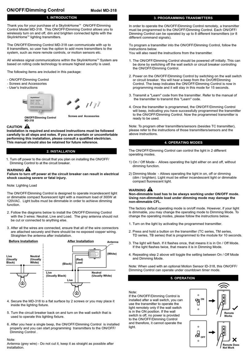SkyLink MD-318 Guide User manual