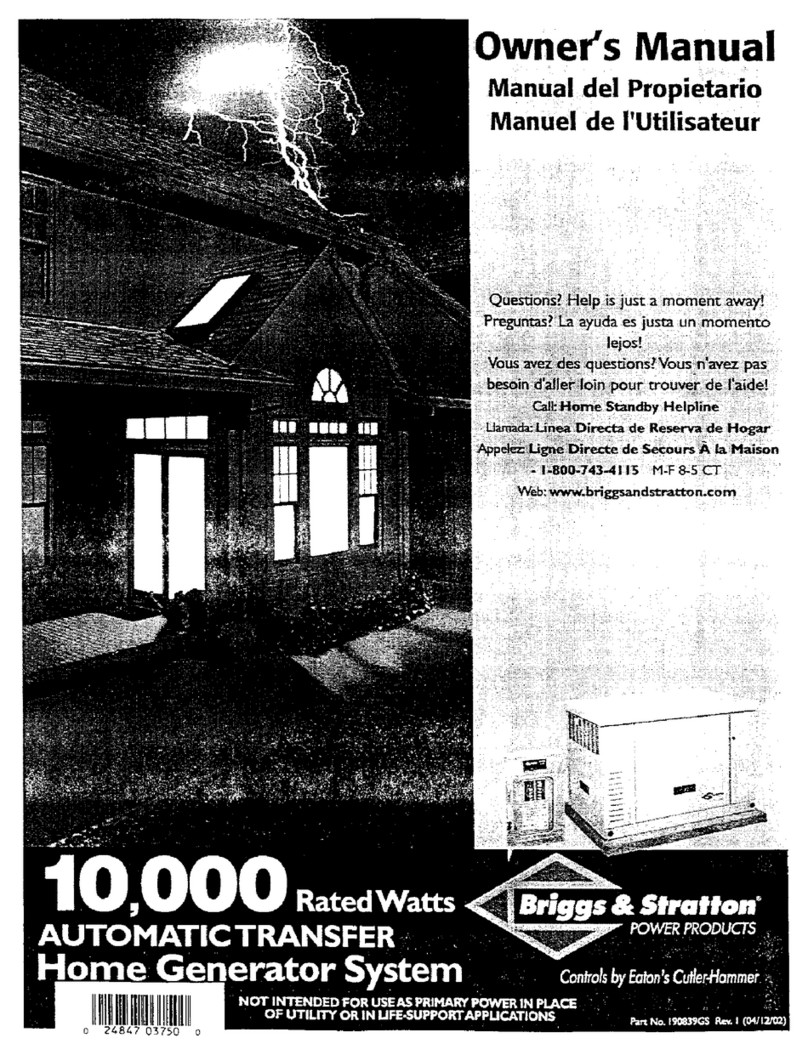 Briggs & Stratton 190839GS User manual