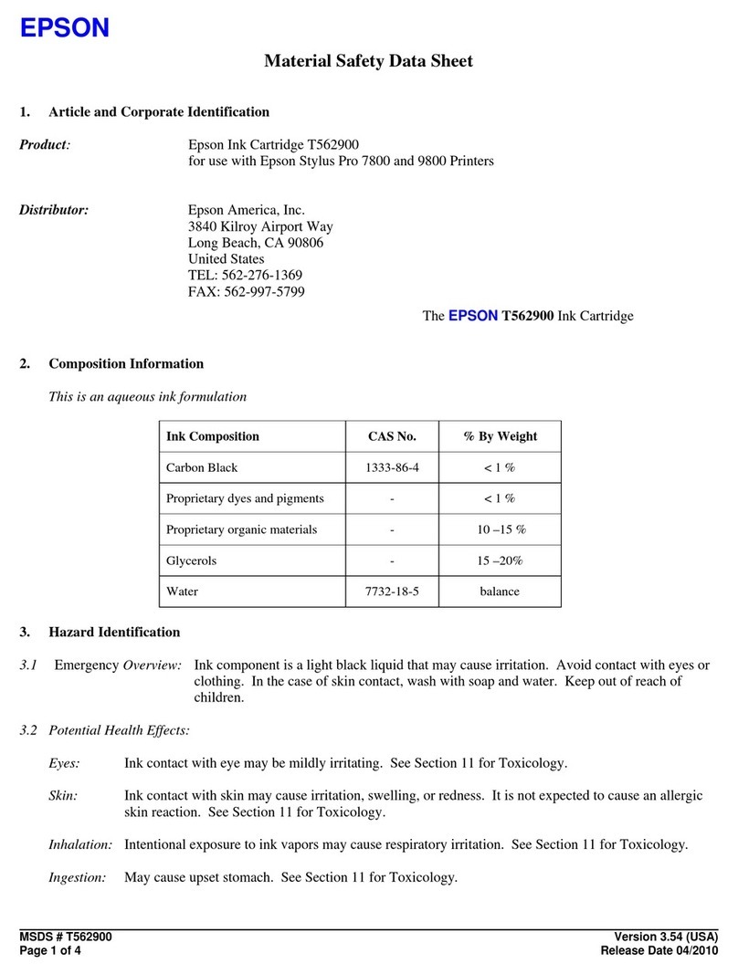 Epson T562900 Operating and maintenance instructions