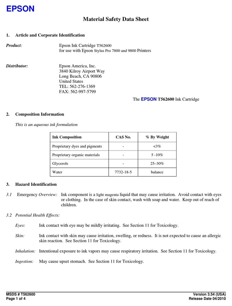Epson T562600 Operating and maintenance instructions