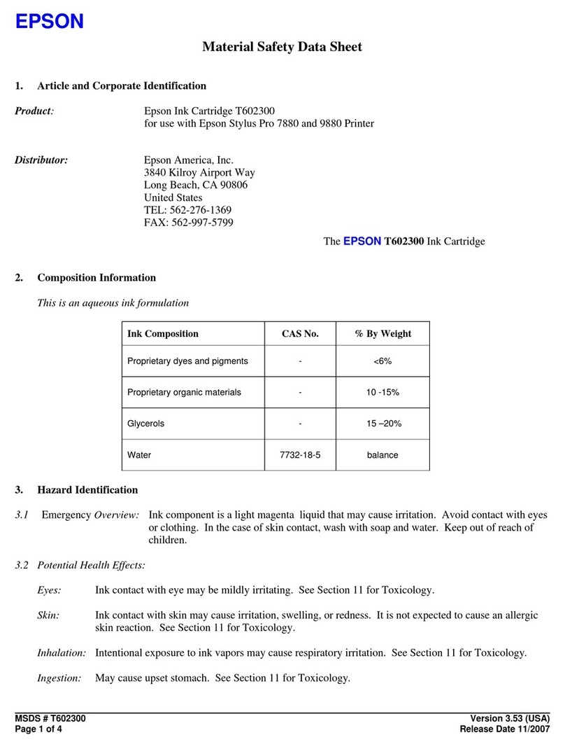 Epson T602300 Operating and maintenance instructions