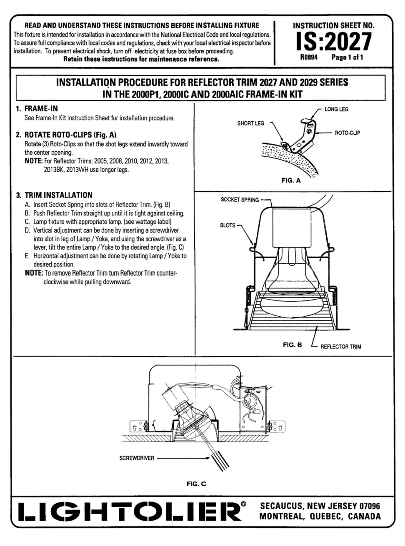 Lightolier 2027 User manual